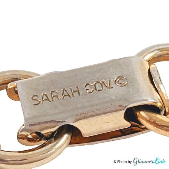 Vintage 1950s Sarah Coventry Gold Tone Round Links Floral Bracelet, Gift For Her - Picture 6 of 7